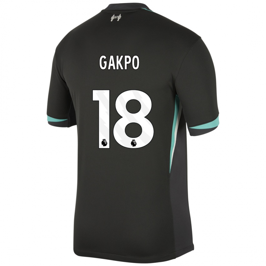 Criança Camisola Cody Gakpo #18 Preto Antracite Branco Alternativa 2024/25 Camisa Brasil