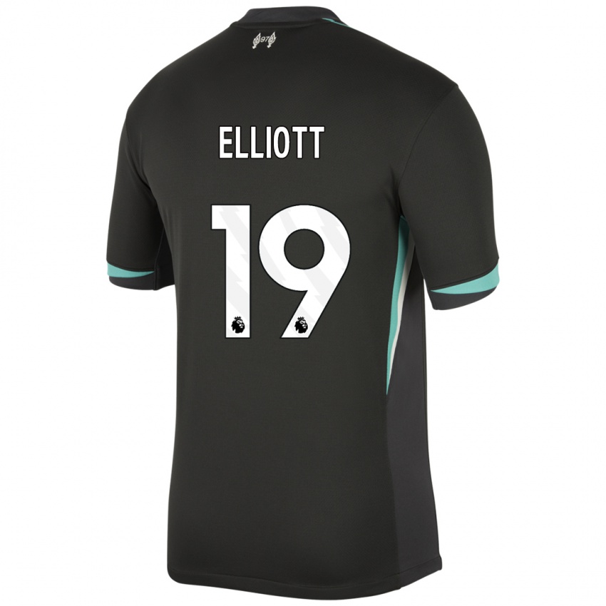 Criança Camisola Harvey Elliott #19 Preto Antracite Branco Alternativa 2024/25 Camisa Brasil