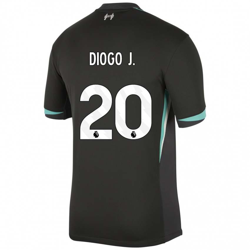 Criança Camisola Diogo Jota #20 Preto Antracite Branco Alternativa 2024/25 Camisa Brasil