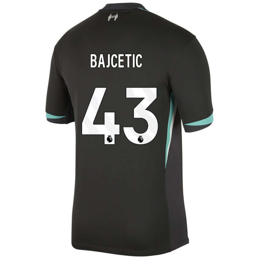 Criança Camisola Stefan Bajcetic #43 Preto Antracite Branco Alternativa 2024/25 Camisa Brasil