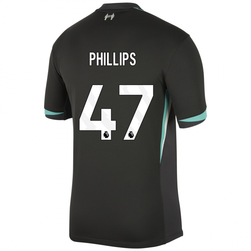 Criança Camisola Nathaniel Phillips #47 Preto Antracite Branco Alternativa 2024/25 Camisa Brasil