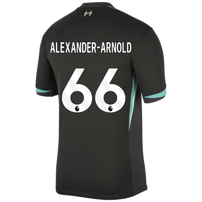 Criança Camisola Trent Alexander-Arnold #66 Preto Antracite Branco Alternativa 2024/25 Camisa Brasil