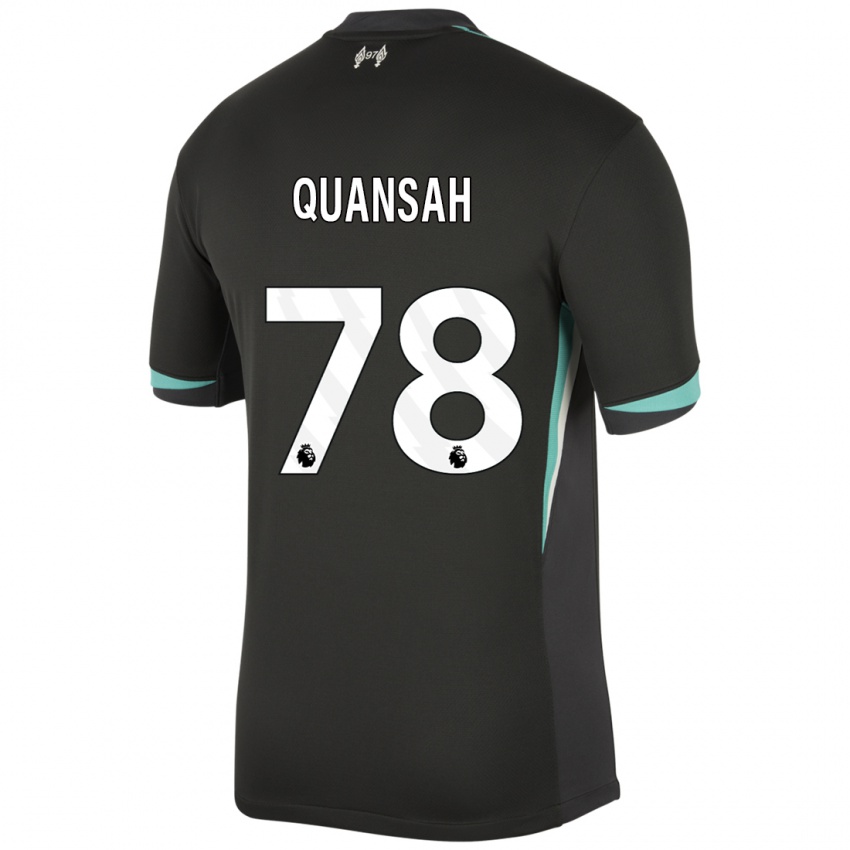 Criança Camisola Jarell Quansah #78 Preto Antracite Branco Alternativa 2024/25 Camisa Brasil