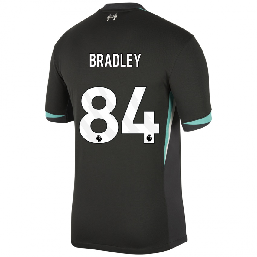 Criança Camisola Conor Bradley #84 Preto Antracite Branco Alternativa 2024/25 Camisa Brasil