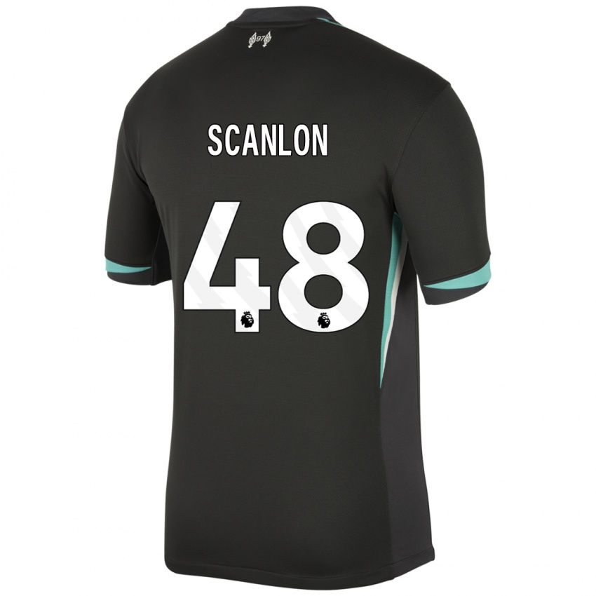 Criança Camisola Calum Scanlon #48 Preto Antracite Branco Alternativa 2024/25 Camisa Brasil