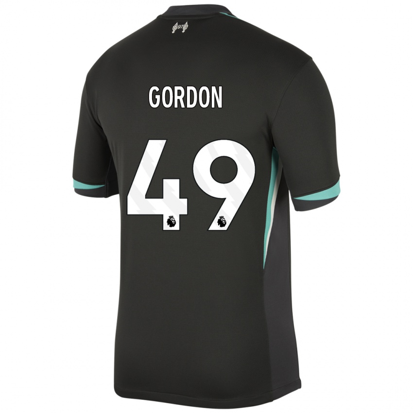 Criança Camisola Kaide Gordon #49 Preto Antracite Branco Alternativa 2024/25 Camisa Brasil