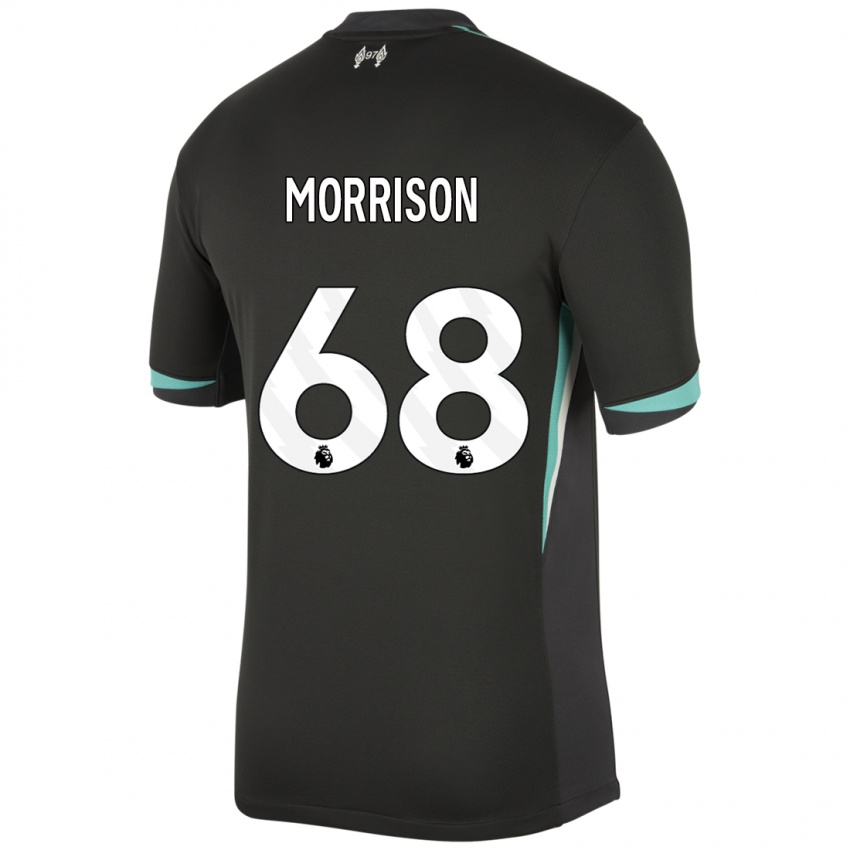 Criança Camisola Kieran Morrison #68 Preto Antracite Branco Alternativa 2024/25 Camisa Brasil