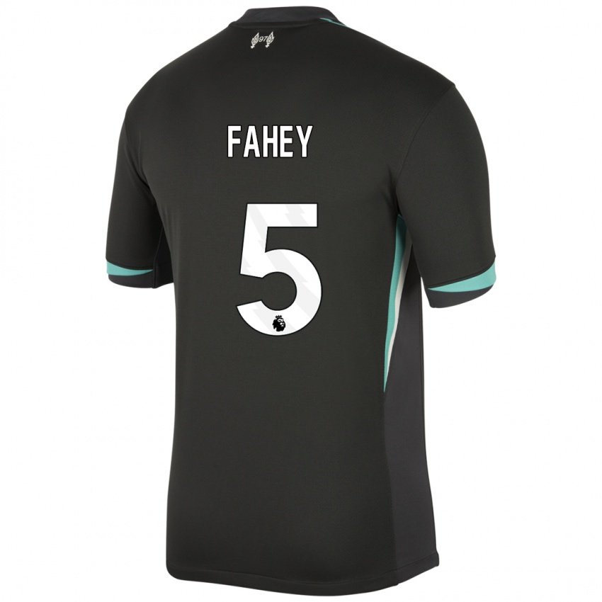 Criança Camisola Niamh Fahey #5 Preto Antracite Branco Alternativa 2024/25 Camisa Brasil