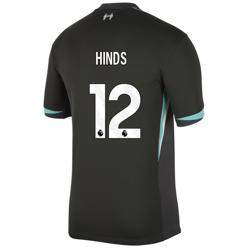 Criança Camisola Taylor Hinds #12 Preto Antracite Branco Alternativa 2024/25 Camisa Brasil