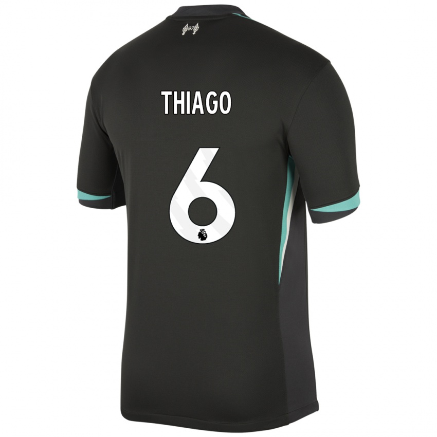 Criança Camisola Thiago #6 Preto Antracite Branco Alternativa 2024/25 Camisa Brasil