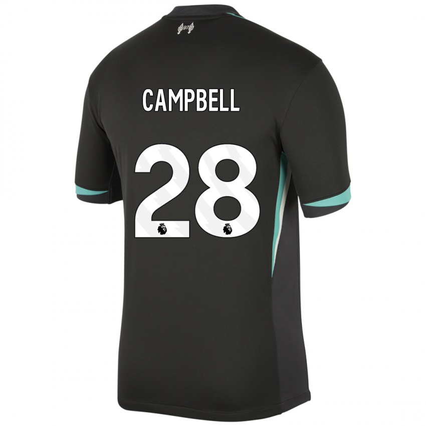 Criança Camisola Megan Campbell #28 Preto Antracite Branco Alternativa 2024/25 Camisa Brasil