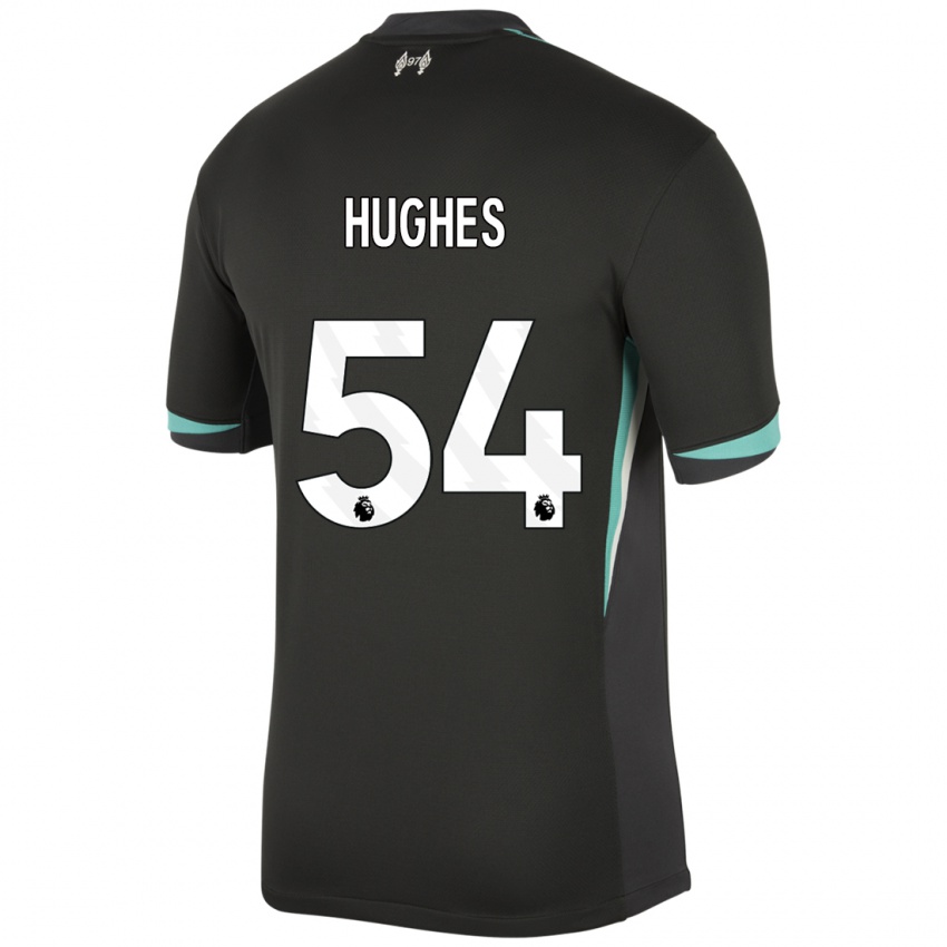 Criança Camisola Liam Hughes #54 Preto Antracite Branco Alternativa 2024/25 Camisa Brasil