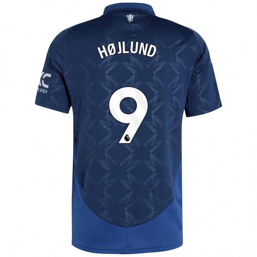 Criança Camisola Rasmus Højlund #9 Índigo Alternativa 2024/25 Camisa Brasil