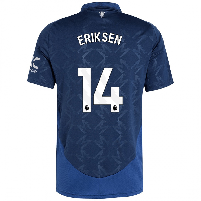 Criança Camisola Christian Eriksen #14 Índigo Alternativa 2024/25 Camisa Brasil