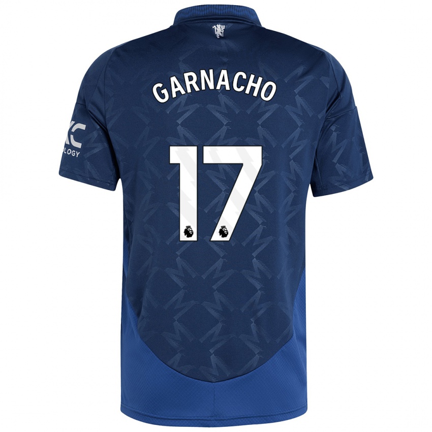 Criança Camisola Alejandro Garnacho #17 Índigo Alternativa 2024/25 Camisa Brasil