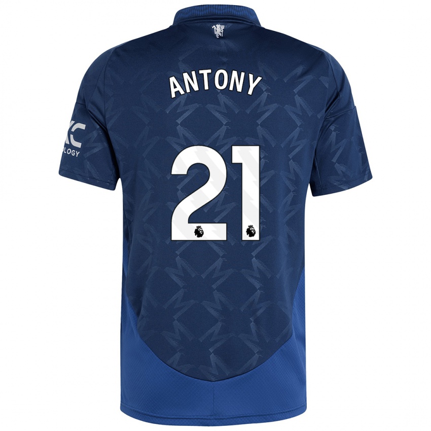 Criança Camisola Antony #21 Índigo Alternativa 2024/25 Camisa Brasil