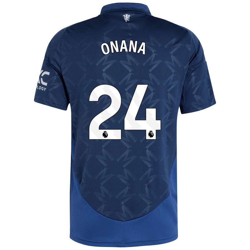 Criança Camisola Andre Onana #24 Índigo Alternativa 2024/25 Camisa Brasil