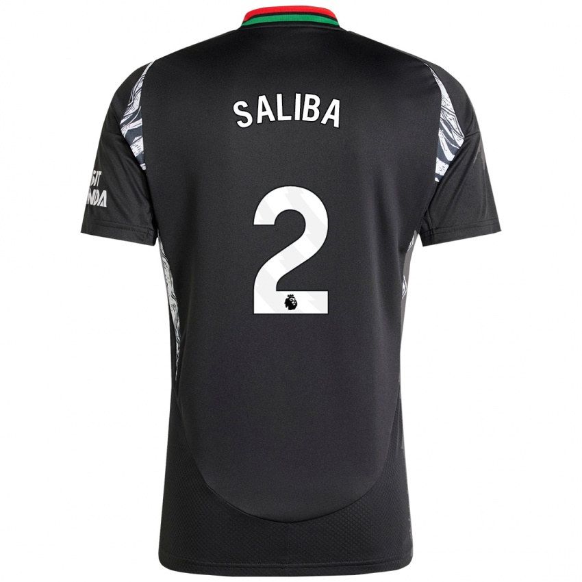 Criança Camisola William Saliba #2 Preto Alternativa 2024/25 Camisa Brasil