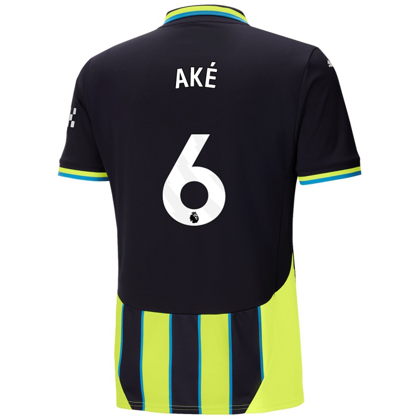 Criança Camisola Nathan Ake #6 Azul Amarelo Alternativa 2024/25 Camisa Brasil