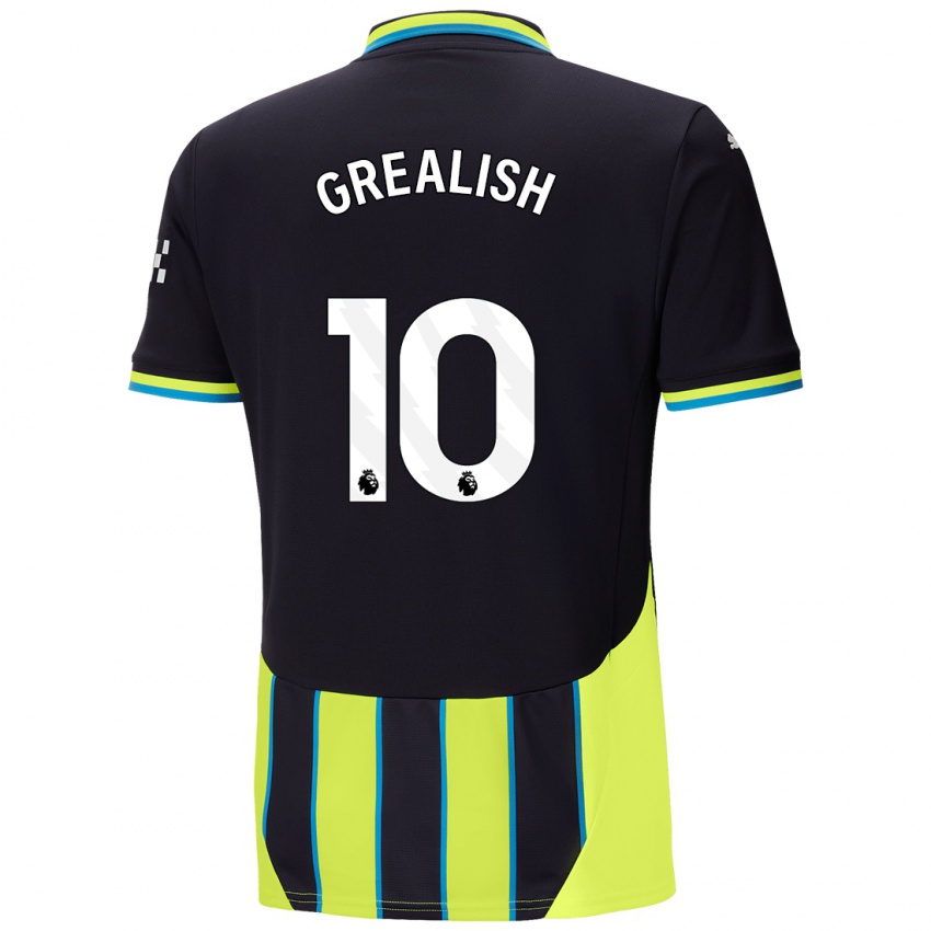 Criança Camisola Jack Grealish #10 Azul Amarelo Alternativa 2024/25 Camisa Brasil