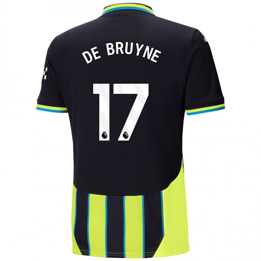 Criança Camisola Kevin De Bruyne #17 Azul Amarelo Alternativa 2024/25 Camisa Brasil