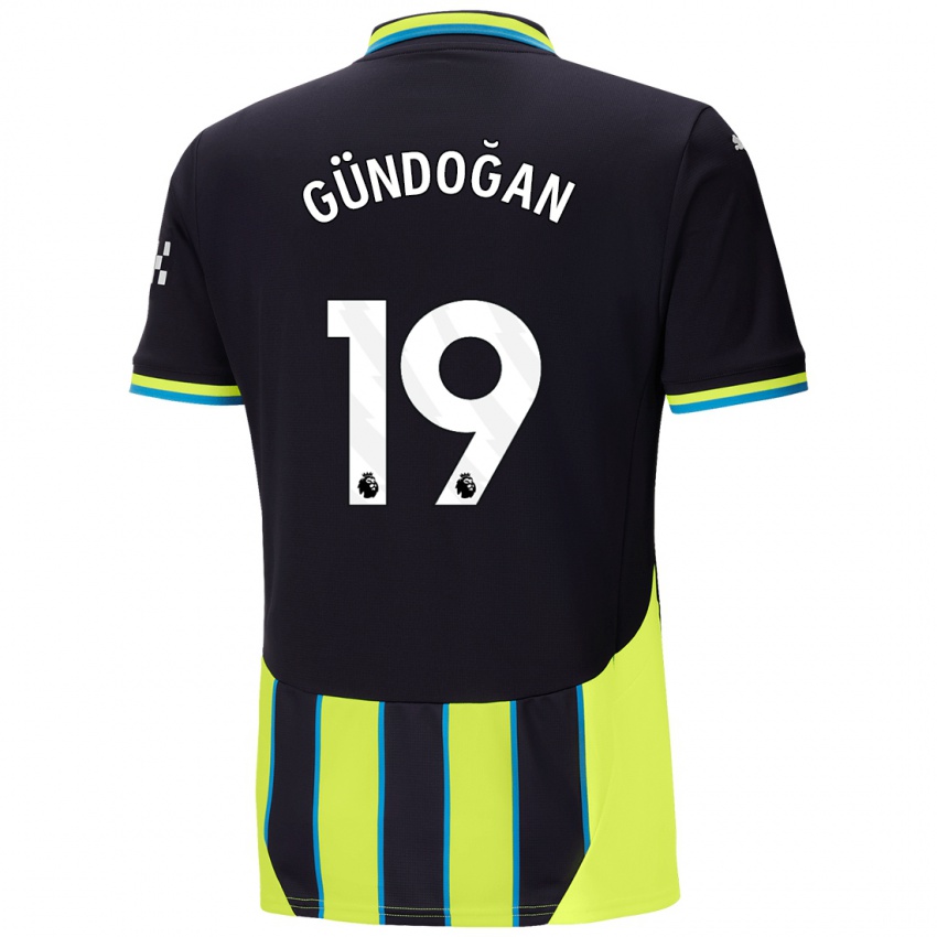 Criança Camisola Ilkay Gundogan #19 Azul Amarelo Alternativa 2024/25 Camisa Brasil