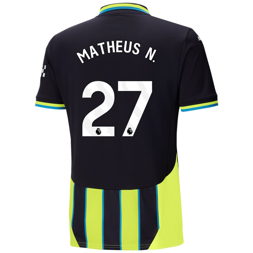 Criança Camisola Matheus Nunes #27 Azul Amarelo Alternativa 2024/25 Camisa Brasil