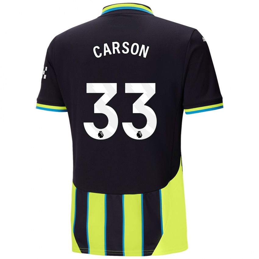 Criança Camisola Scott Carson #33 Azul Amarelo Alternativa 2024/25 Camisa Brasil