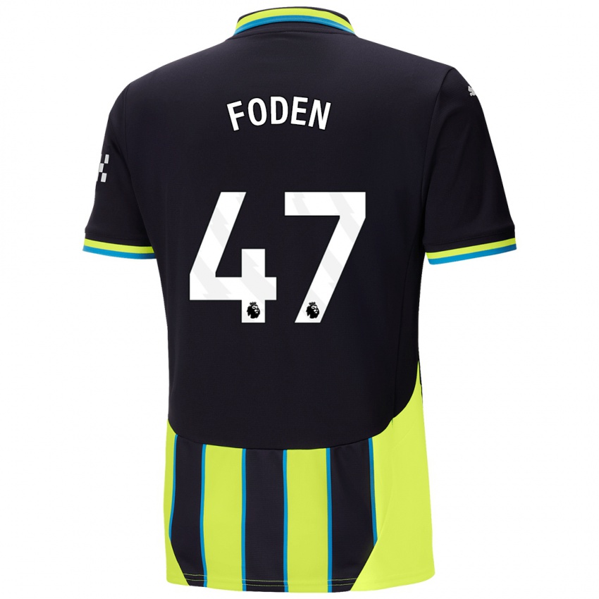 Criança Camisola Phil Foden #47 Azul Amarelo Alternativa 2024/25 Camisa Brasil