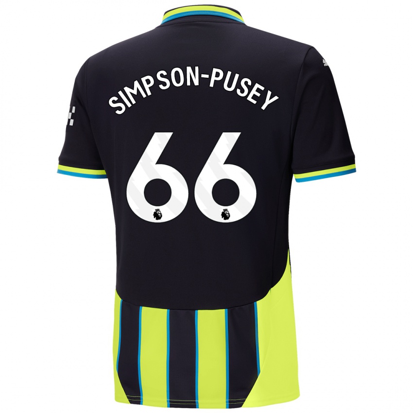 Criança Camisola Jahmai Simpson-Pusey #66 Azul Amarelo Alternativa 2024/25 Camisa Brasil