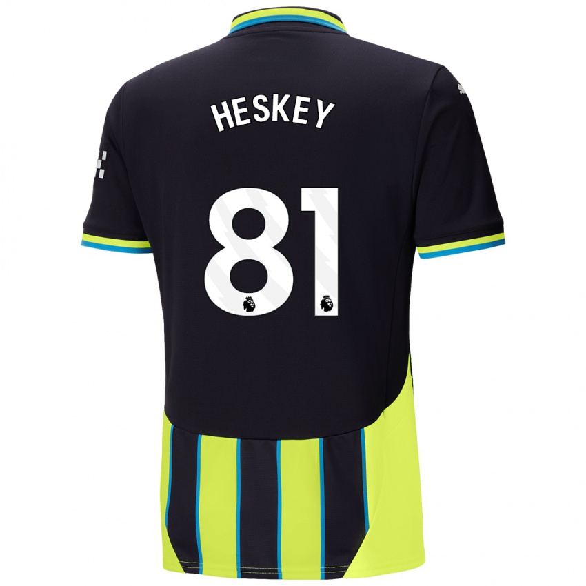 Criança Camisola Jaden Heskey #81 Azul Amarelo Alternativa 2024/25 Camisa Brasil