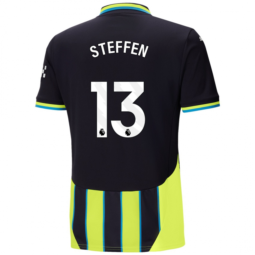 Criança Camisola Zack Steffen #13 Azul Amarelo Alternativa 2024/25 Camisa Brasil