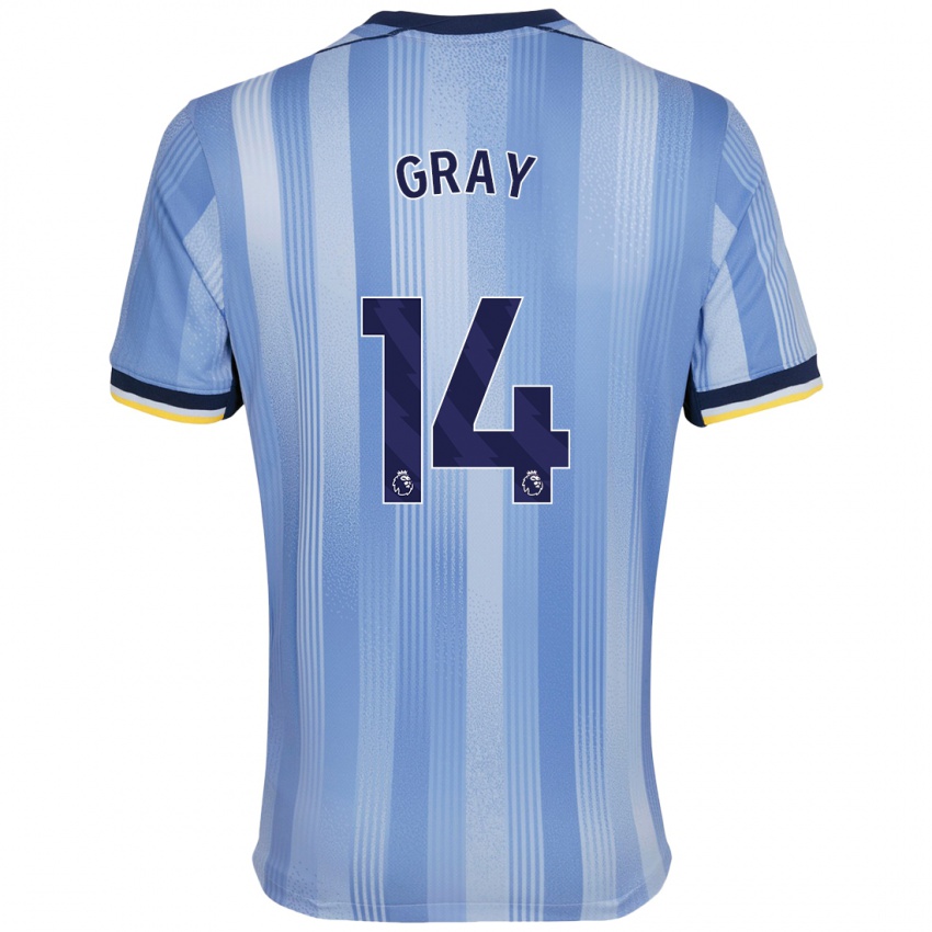 Criança Camisola Archie Gray #14 Azul Claro Alternativa 2024/25 Camisa Brasil