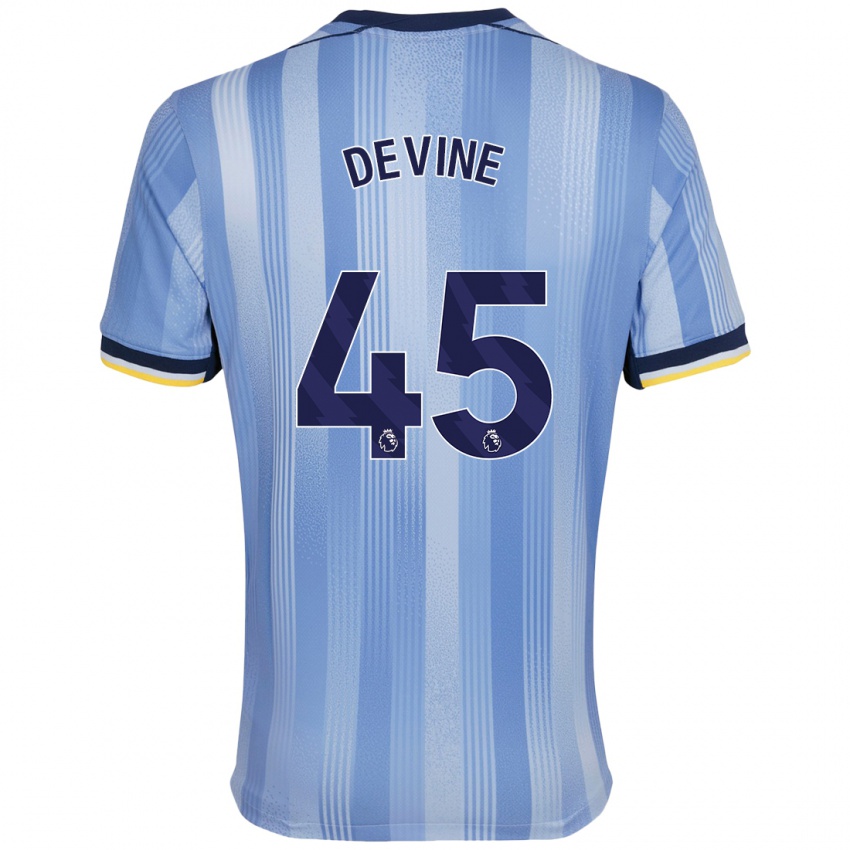 Criança Camisola Alfie Devine #45 Azul Claro Alternativa 2024/25 Camisa Brasil