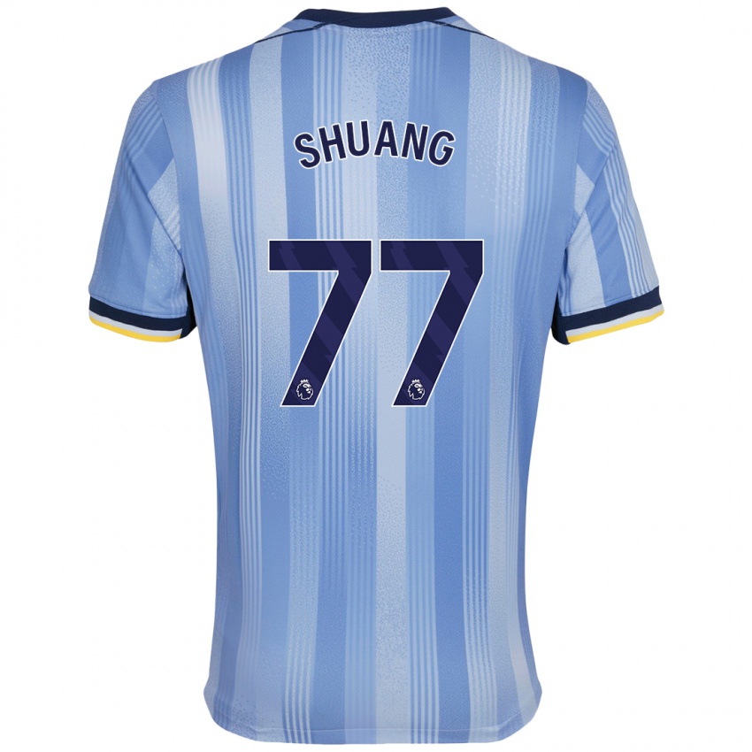 Criança Camisola Wang Shuang #77 Azul Claro Alternativa 2024/25 Camisa Brasil