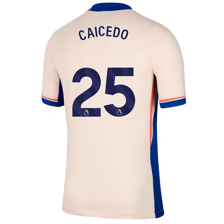 Criança Camisola Moisés Caicedo #25 Bege Leve Alternativa 2024/25 Camisa Brasil