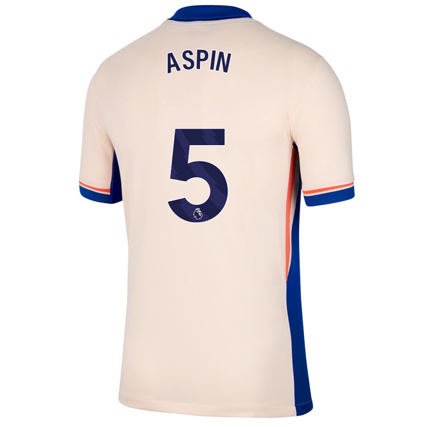 Criança Camisola Brooke Aspin #5 Bege Leve Alternativa 2024/25 Camisa Brasil