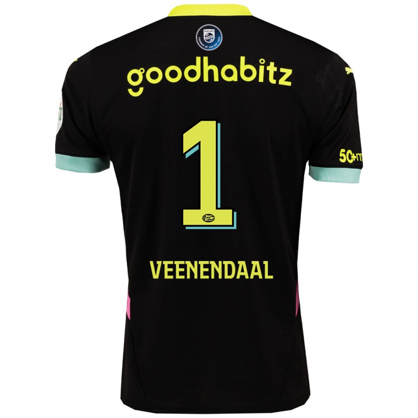 Criança Camisola Sari Van Veenendaal #1 Amarelo Preto Alternativa 2024/25 Camisa Brasil