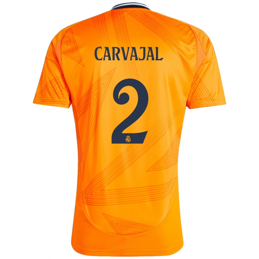 Criança Camisola Daniel Carvajal #2 Laranja Alternativa 2024/25 Camisa Brasil