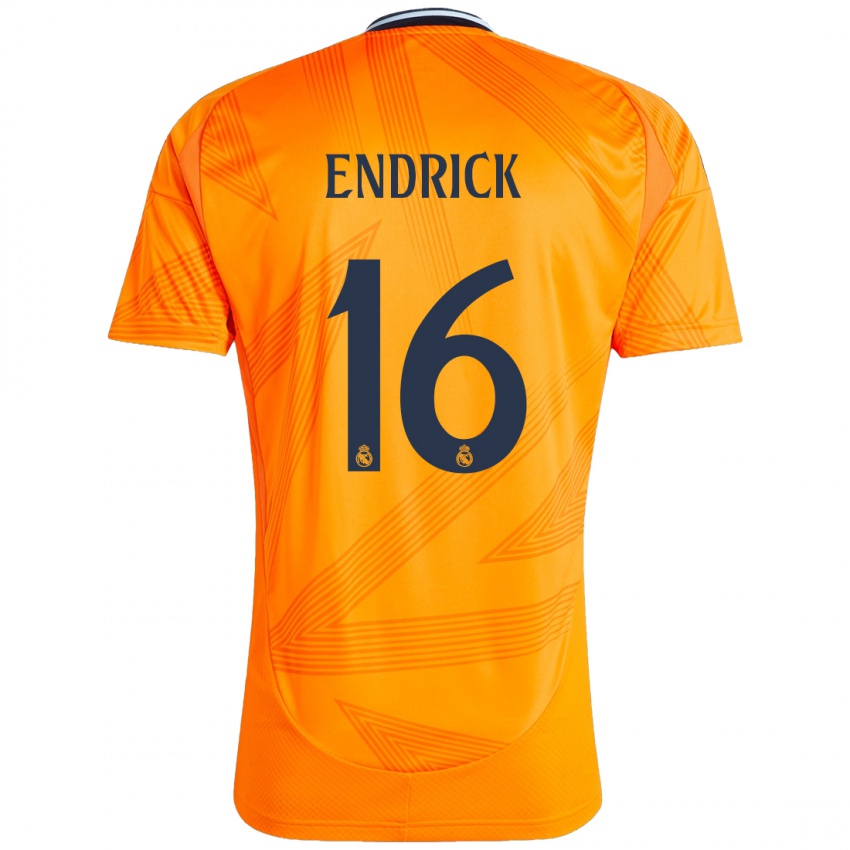 Criança Camisola Endrick #16 Laranja Alternativa 2024/25 Camisa Brasil