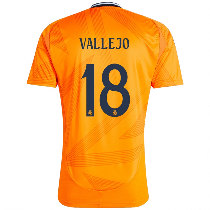 Criança Camisola Jesus Vallejo #18 Laranja Alternativa 2024/25 Camisa Brasil