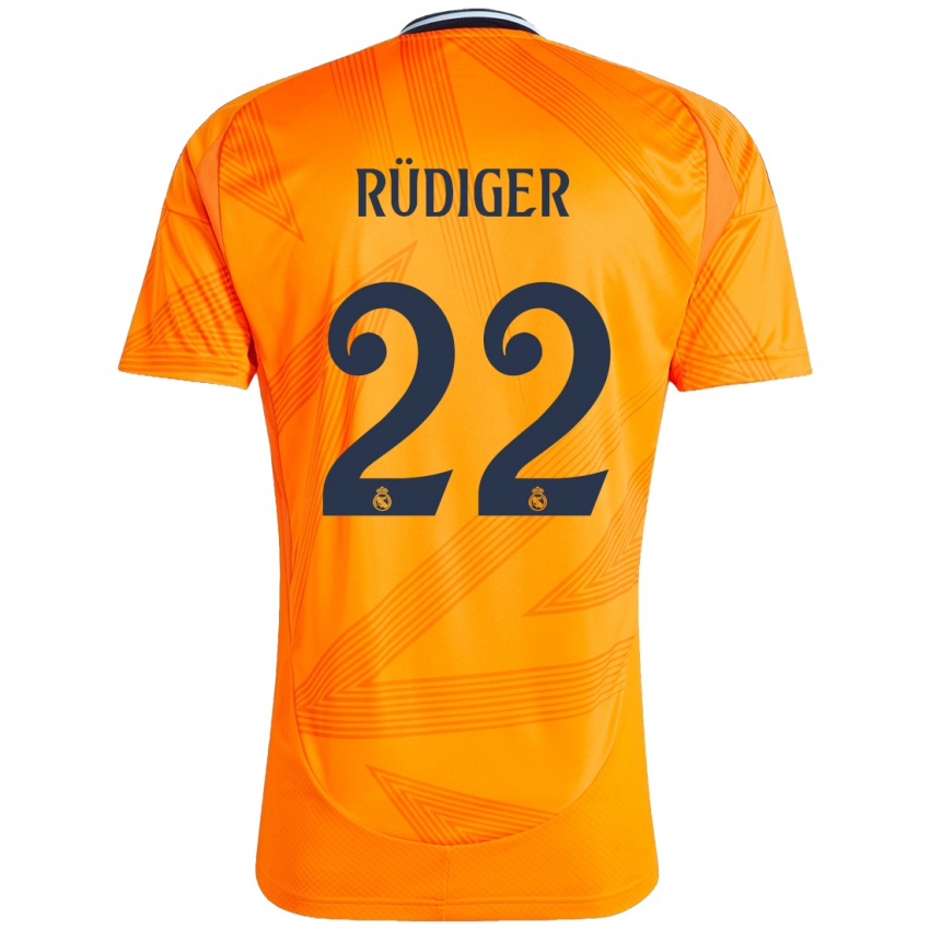 Criança Camisola Antonio Rudiger #22 Laranja Alternativa 2024/25 Camisa Brasil