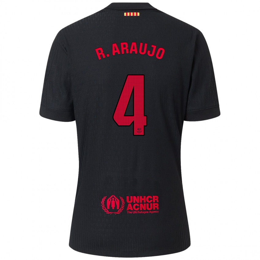 Criança Camisola Ronald Araujo #4 Vermelho Preto Alternativa 2024/25 Camisa Brasil