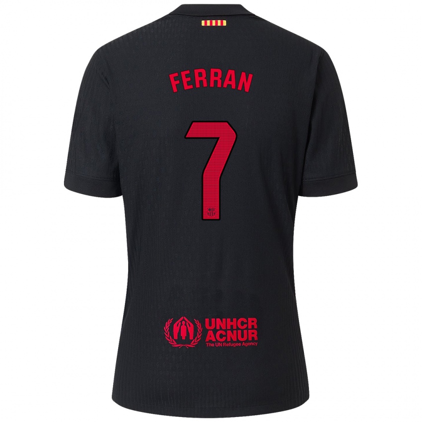 Criança Camisola Ferran Torres #7 Vermelho Preto Alternativa 2024/25 Camisa Brasil