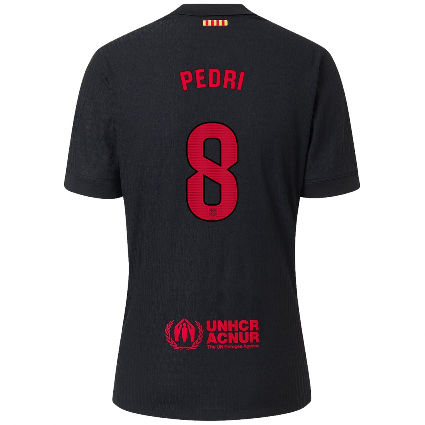 Criança Camisola Pedri #8 Vermelho Preto Alternativa 2024/25 Camisa Brasil