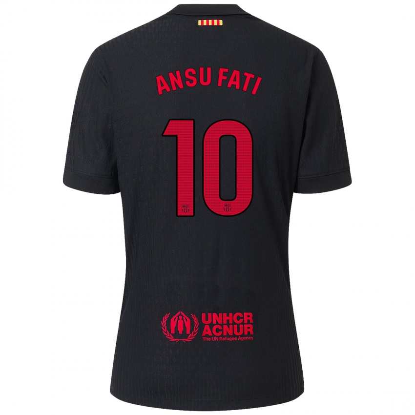 Criança Camisola Ansu Fati #10 Vermelho Preto Alternativa 2024/25 Camisa Brasil