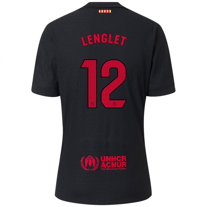 Criança Camisola Clement Lenglet #12 Vermelho Preto Alternativa 2024/25 Camisa Brasil