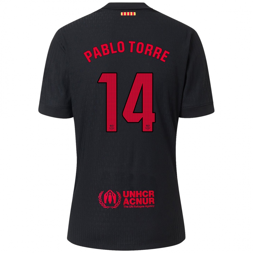 Criança Camisola Pablo Torre #14 Vermelho Preto Alternativa 2024/25 Camisa Brasil