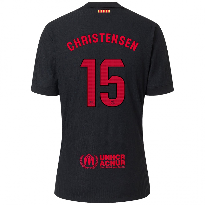 Criança Camisola Andreas Christensen #15 Vermelho Preto Alternativa 2024/25 Camisa Brasil