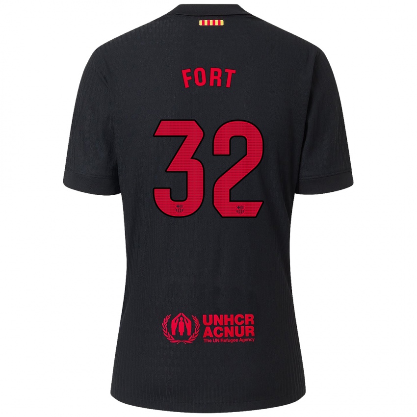 Criança Camisola Héctor Fort #32 Vermelho Preto Alternativa 2024/25 Camisa Brasil